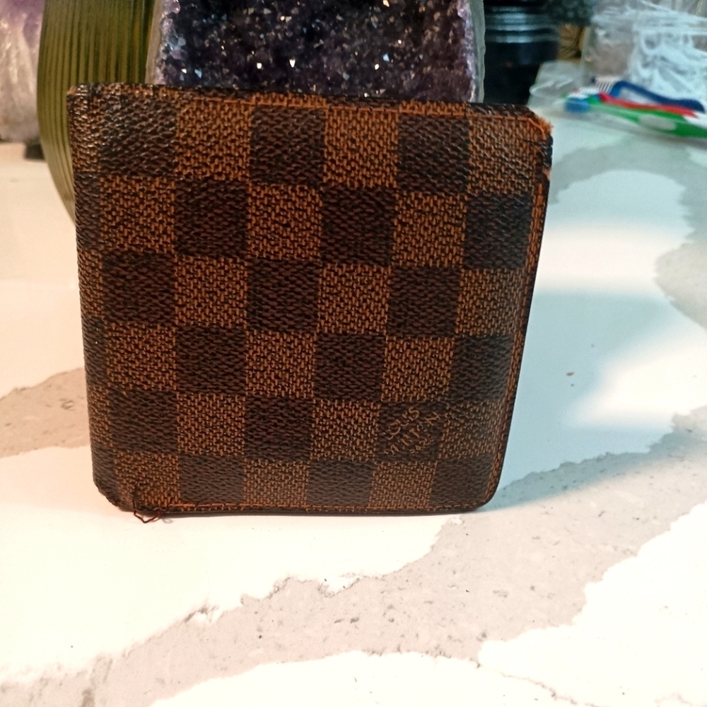 Authentic Louis Vuitton Damier folding wallet coin case vintage